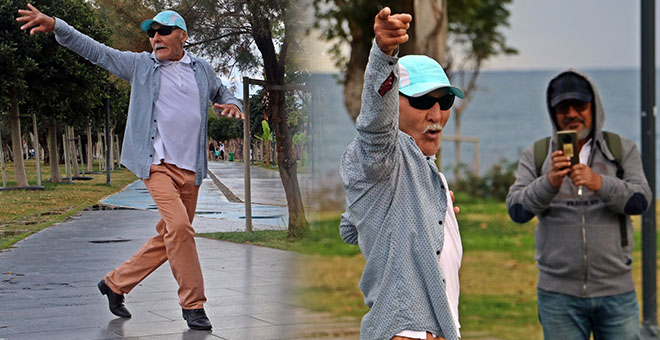 Rusya soğuğundan kaçıp Antalya'ya gelen 69'luk dede, yaptığı danslarla gençlere taş çıkartıyor 