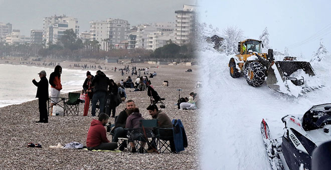 Antalya'da bahar ve kış birarada 