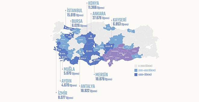 Depremzede 18 bin 922 öğrenci Antalya’ya nakil edildi 