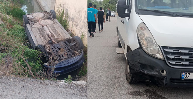 Manavgat’ta minibüs ile otomobil çarpıştı: 3 yaralı 