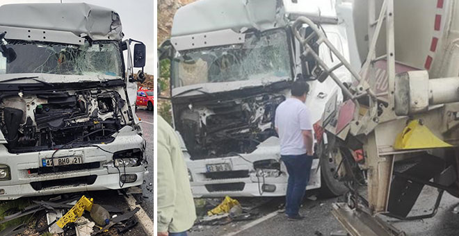Akseki'de tırla kamyon çarpıştı: 1 yaralı 