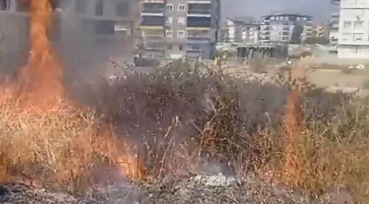 Gaziapaşa'da otluk yangını 